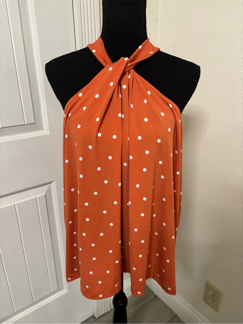 Lane Bryant Orange Polka Dot Wrap Scarf